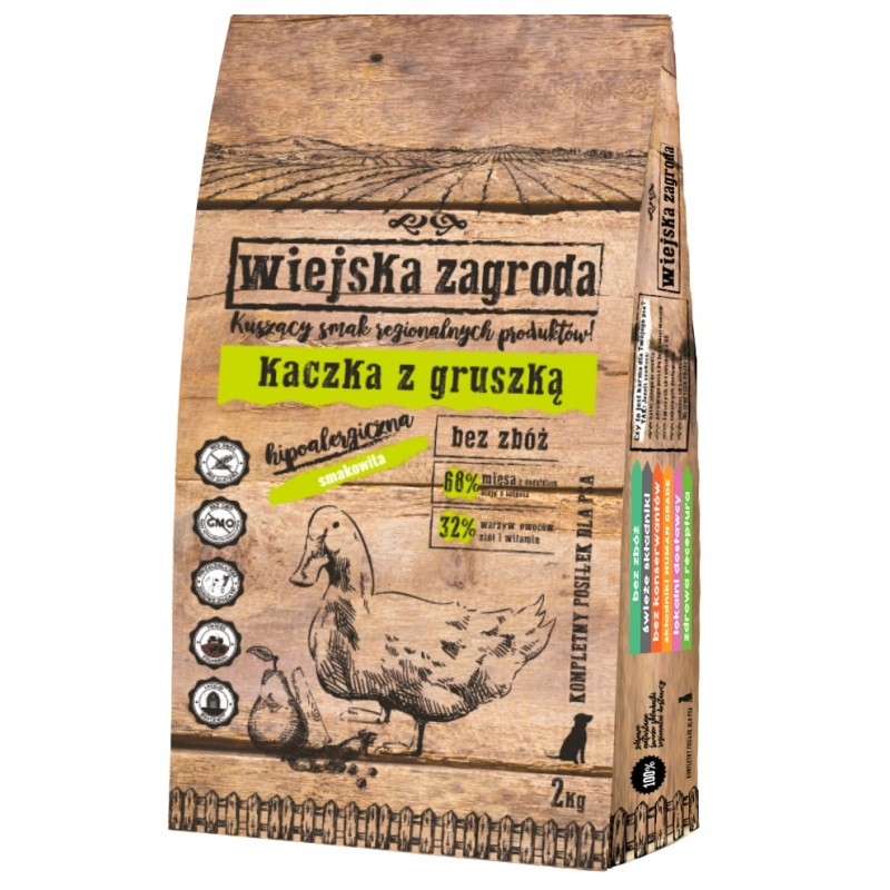 Wiejska Zagroda Kaczka z Gruszką - Karma sucha dla psa + GRATIS PRZYSMAK NATURALNY