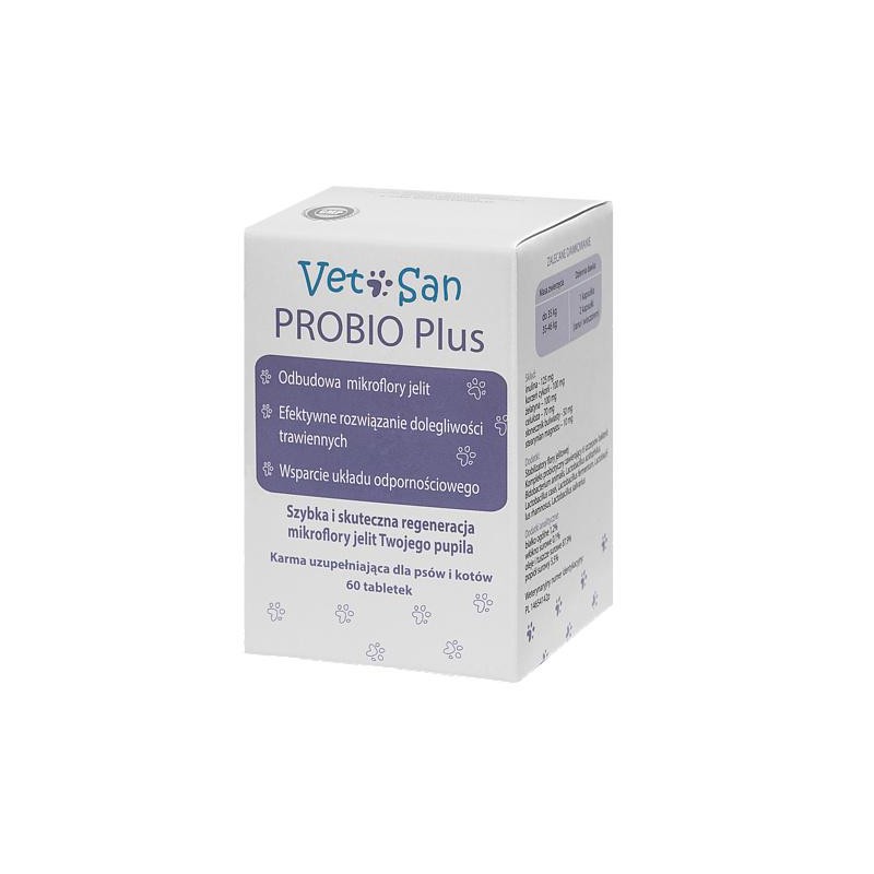 Vetosan Probio Plus - Preparat wspomagający układ pokarmowy dla psa i kota