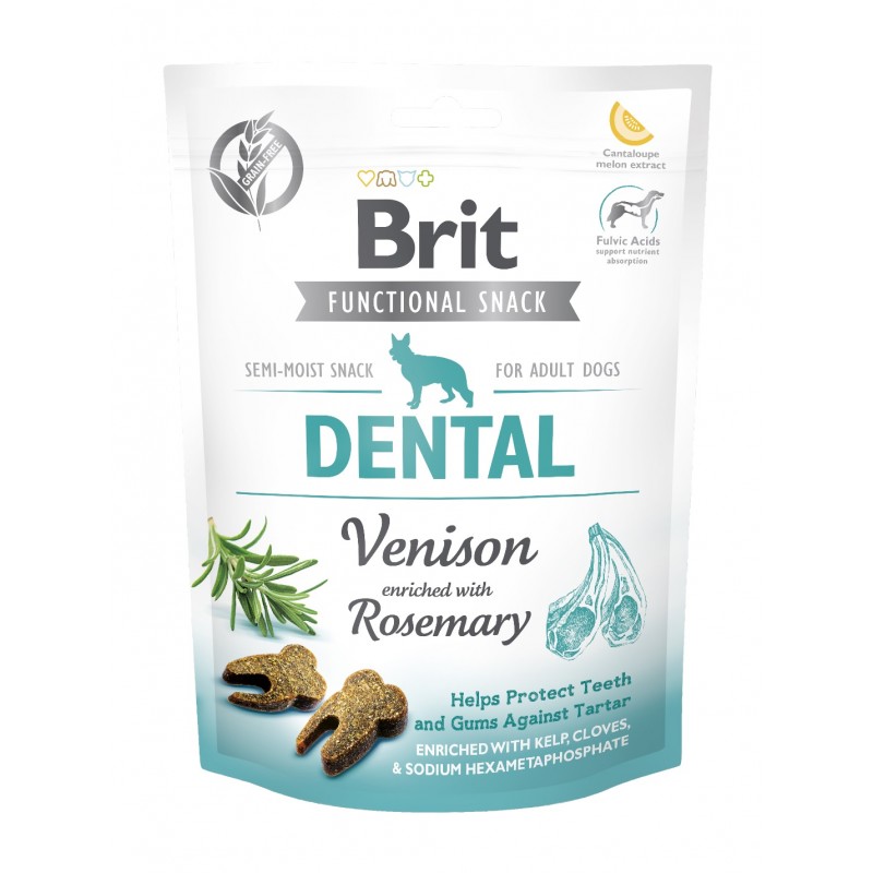 BRIT CARE DOG FUNCTIONAL SNACK DENTAL VENISON 150 g - przysmak dla psa
