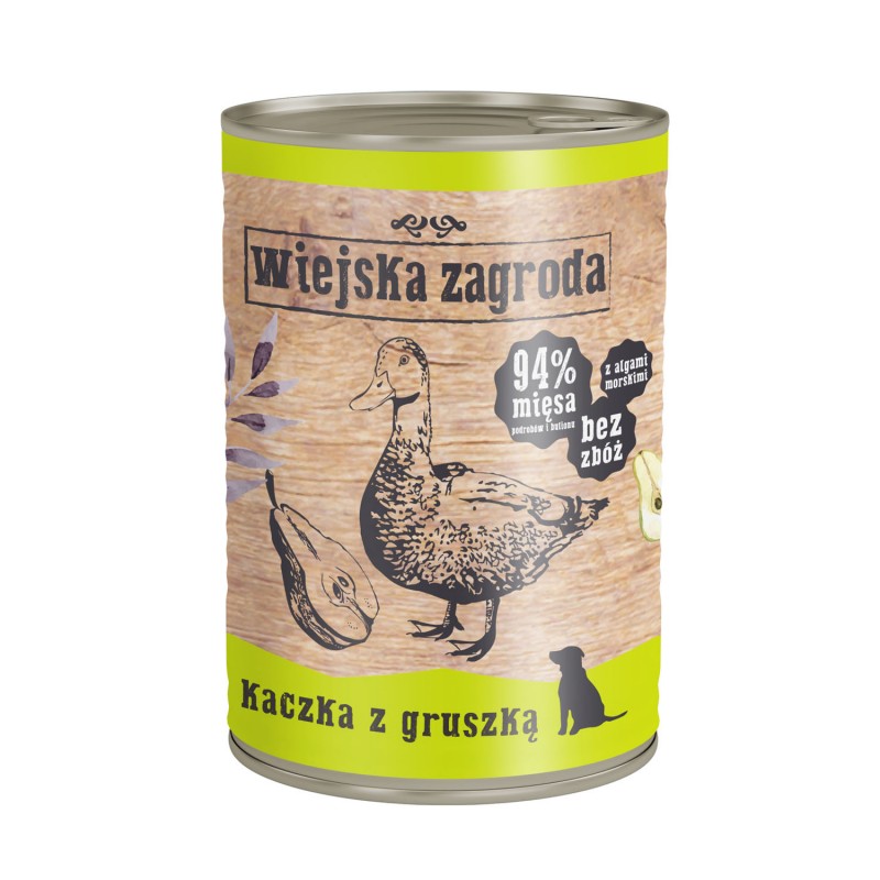 Wiejska Zagroda Kaczka z gruszką - karma mokra dla psa