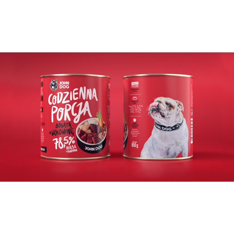 John Dog Codzienna Porcja Bogata w wołowinę - karma mokra dla psa