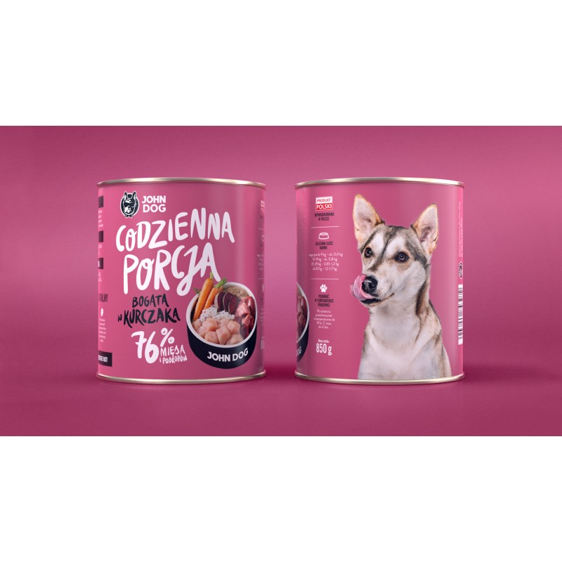 John Dog Codzienna Porcja Bogata w kurczaka - karma mokra dla psa