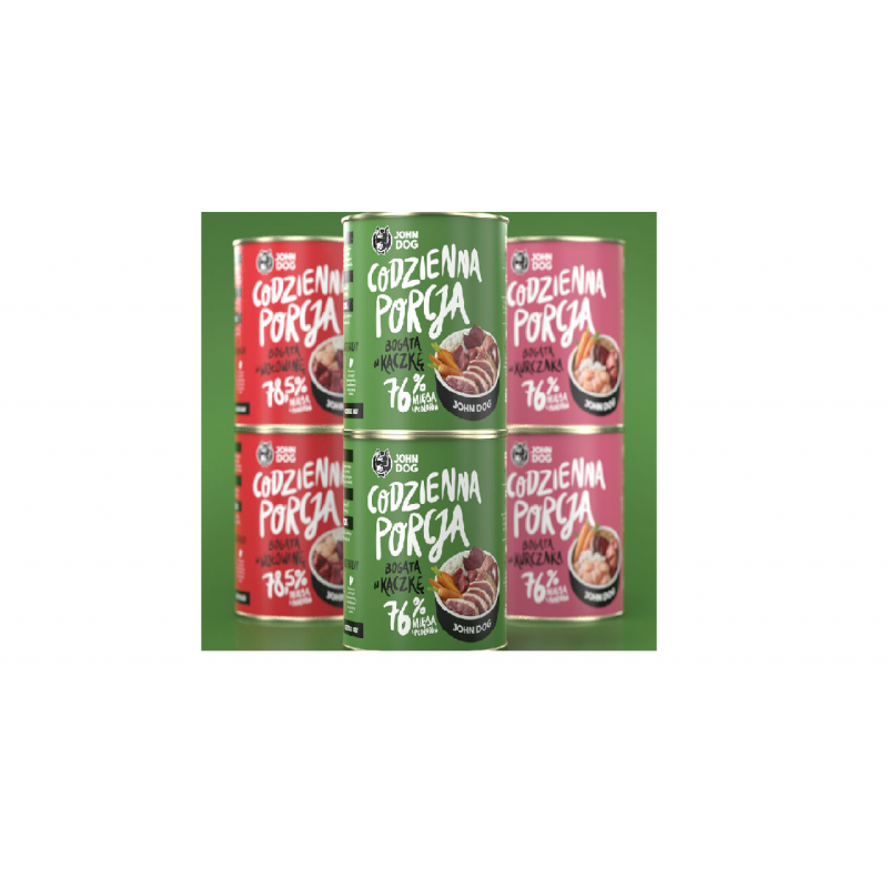 John Dog Codzienna Porcja MIX SMAKÓW 6x850g - karma mokra dla psa