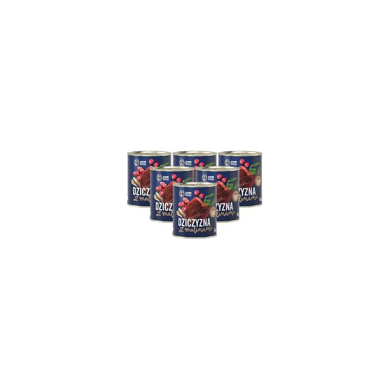 John Dog Berry Dziczyzna z malinami zestaw 6 x 400g - karma makra dla psa