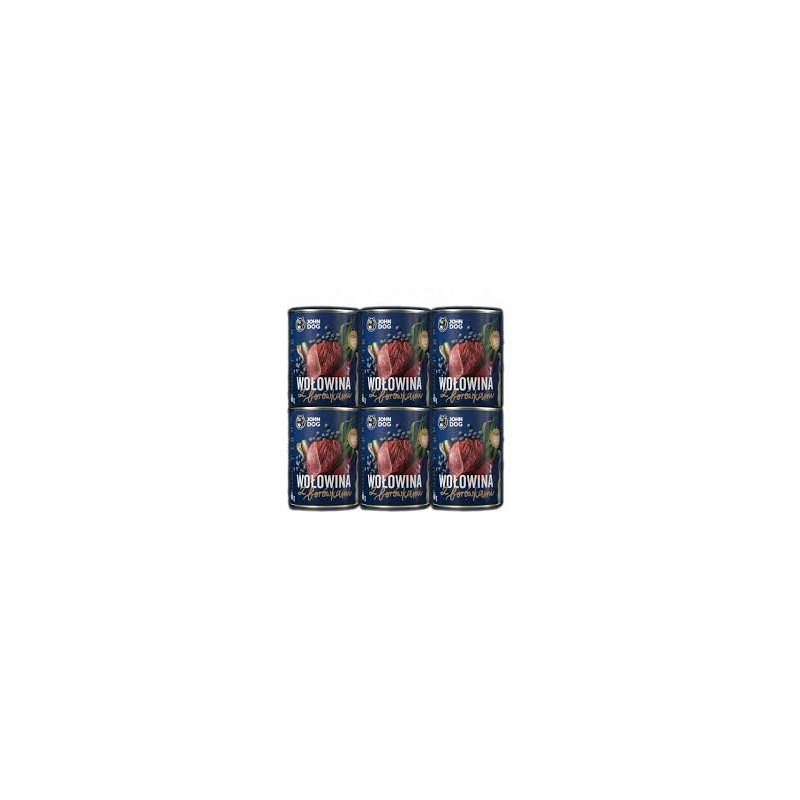 John Dog Berry Wołowina z borówkami Zestaw 6 x 400g - karma makra dla psa