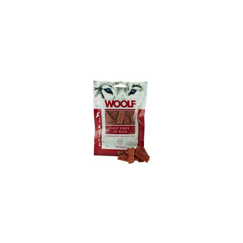 WOOLF Soft Strips Duck - przysmak dla psa 100 g