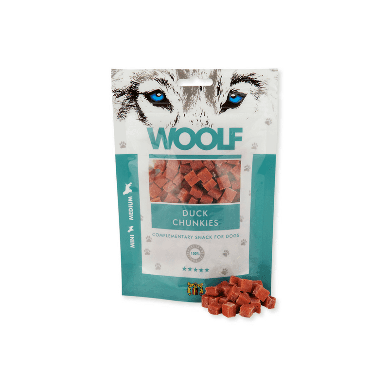 WOOLF Duck Chunkies - przysmak dla psa 100 g