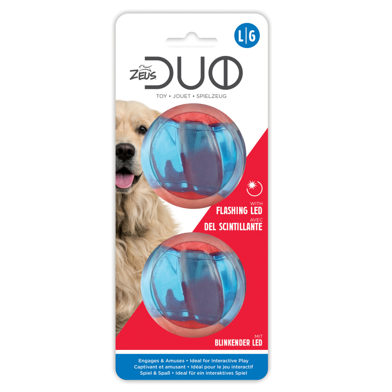 Zeus DUOBALL Piłki mrugające LED dla psa 2 szt