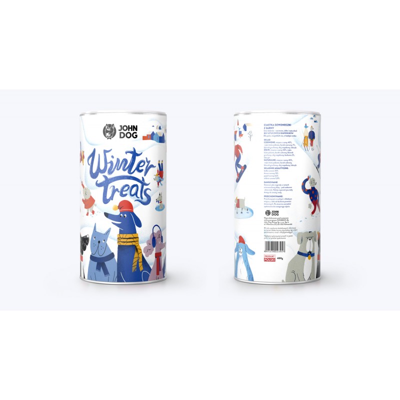 John Dog Winter Treats - ciastka dzwoneczki z sarny 400 g