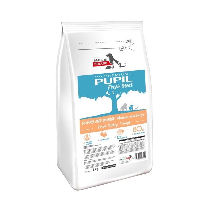 PUPIL Premium Fresh Meat Puppy and Junior MEDIUM&LARGE Indyk