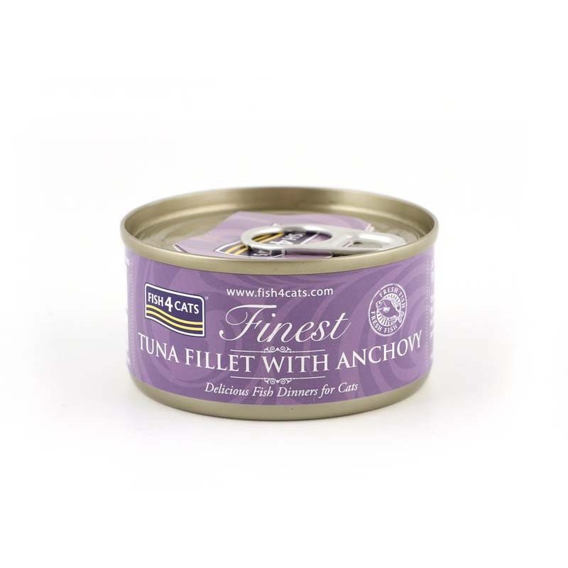 FISH4CATS Tuńczyk z Anchois (tuna fillet with anchovy) 70G - KARMA MOKRA DLA KOTA