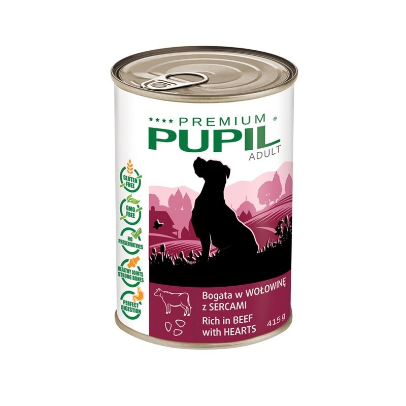 PUPIL Premium bogata w wołowinę z sercami 415 g