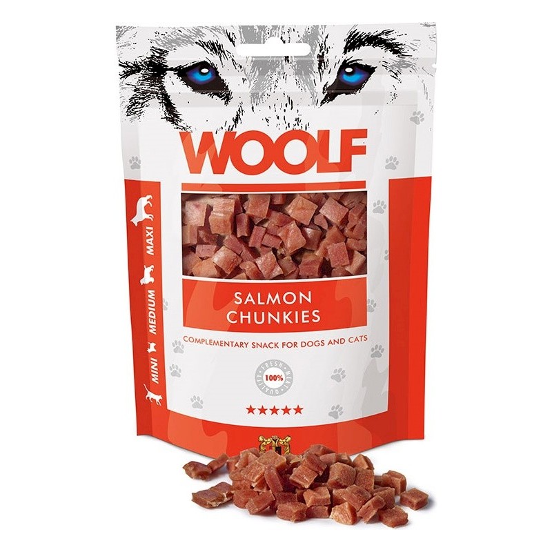 WOOLF Soft Salmon Chunkies Kosteczki z Łososia 100g