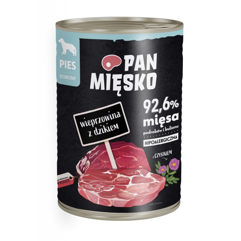Pan Mięsko karma mokra dla psa Wieprzowina z dzikiem