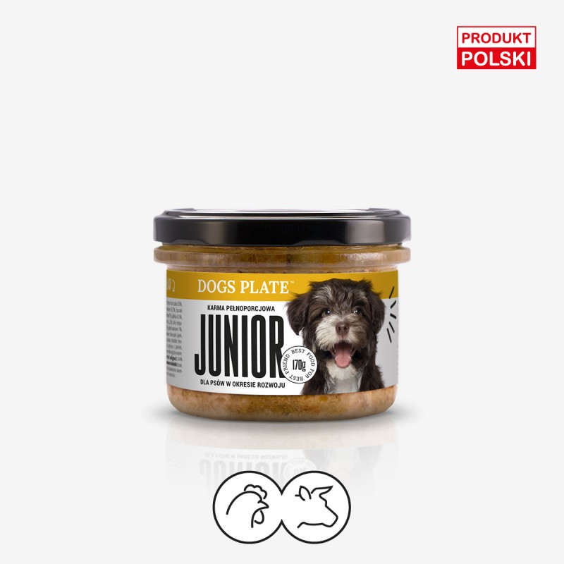 Dogs Plate Junior z kurczakiem - karma dla szczeniaka